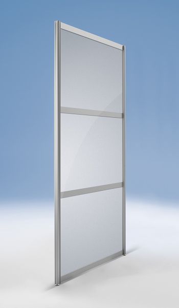 Stellwand GERADE 1000 x 40 x 1980 mm Alu silber / Dekor silber