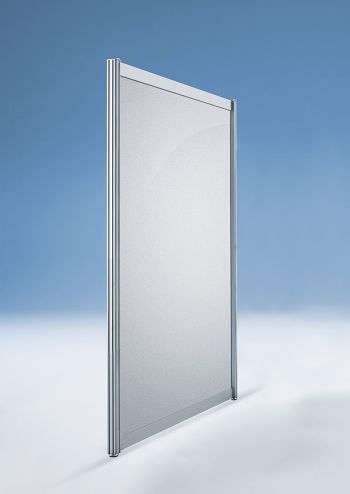 Stellwand GERADE 1000 x 40 x 1380 mm Alu silber / Dekor silber