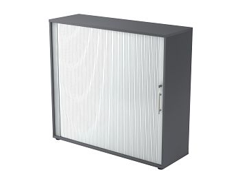 Querrollladenschrank, Korpus Graphit/ Front Silber, 3 OH,