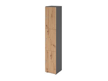 Schliessfachschrank 6OH Graphit/ Asteiche, BxTxH: 400 x 420 x 2156 mm