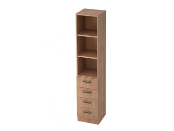 Regalschrank mit 4 Schubladen Korpus/Front Nussbaum