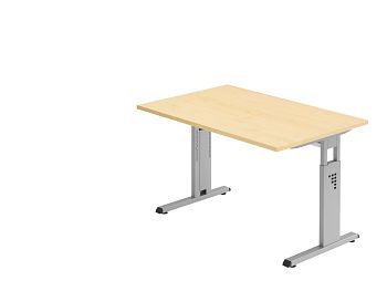 Schreibtisch Serie O, Dekor: Ahorn BxTxH: 1200 x 800 x 650-850 mm