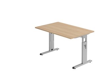 Schreibtisch Serie O, Dekor: Eiche BxTxH: 1200 x 800 x 650-850 mm