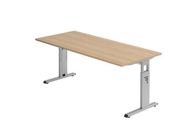 Schreibtisch Serie O, Dekor: Eiche BxTxH: 1800 x 800 x 650-850 mm