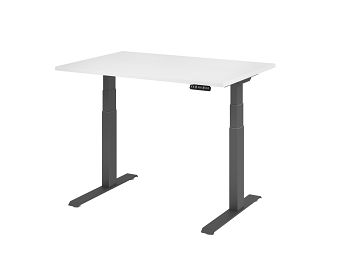 Sitz-Steh-Schreibtisch, Dekor: Weiß BxTxH: 1200 x 800 x 640-1290 mm