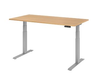 Sitz-Steh-Arbeitstisch, Dekor: Eiche BxTxH: 1600 x 800 x 640-1290 mm