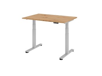 Sitz-Steh-Arbeitstisch,Dekor:Asteiche BxTxH: 1200 x 800 x 635-1285 mm