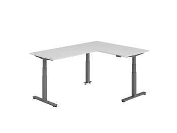 Sitz-Steh-Winkelkombination, Grau BxTxH: 1600 x 2200 x 630-1270 mm