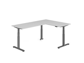 Sitz-Steh-Winkelkombination, Grau BxTxH: 1600 x 2400 x 630-1270 mm
