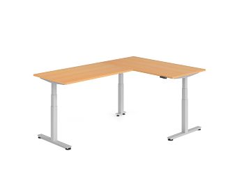 Sitz-Steh-Winkelkombination, Buche BxTxH: 1600 x 2400 x 630-1270 mm