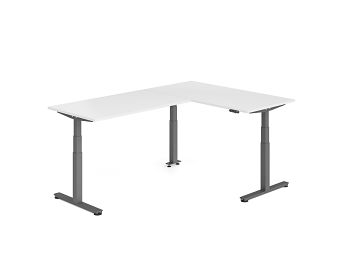 Sitz-Steh-Winkelkombination, Weiß BxTxH: 1600 x 2400 x 630-1270 mm