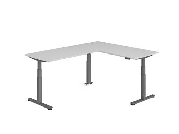 Sitz-Steh-Winkelkombination, Grau BxTxH: 1800 x 2400 x 630-1270 mm