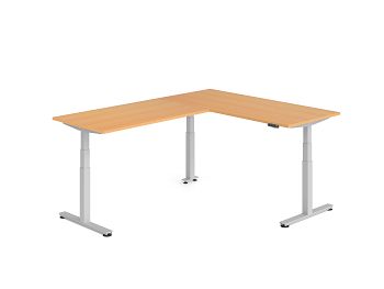 Sitz-Steh-Winkelkombination, Buche BxTxH: 1800 x 2400 x 630-1270 mm