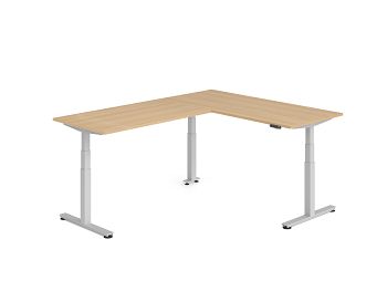 Sitz-Steh-Winkelkombination, Eiche BxTxH: 1800 x 2400 x 630-1270 mm