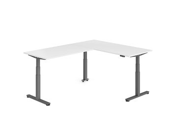 Sitz-Steh-Winkelkombination, Weiß BxTxH: 1800 x 2400 x 630-1270 mm