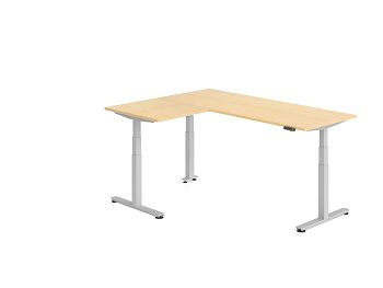 Sitz-Steh-Winkelkombination, Ahorn BxTxH: 2000 x 1600 x 630-1270 mm