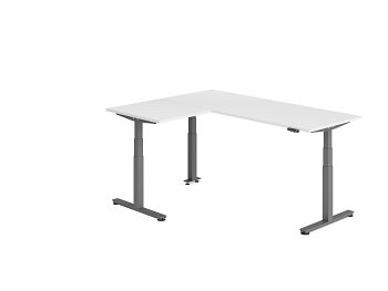 Sitz-Steh-Winkelkombination, Weiß BxTxH: 2000 x 1600 x 630-1270 mm