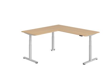 Sitz-Steh-Winkelkombination, Eiche BxTxH: 2000 x 2000 x 630-1270 mm
