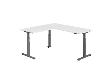 Sitz-Steh-Winkelkombination, Weiß BxTxH: 2000 x 2000 x 630-1270 mm