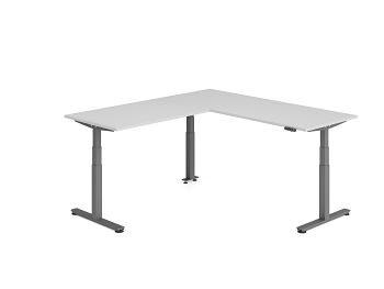Sitz-Steh-Winkelkombination, Grau BxTxH: 2000 x 2200 x 630-1270 mm