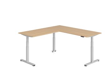 Sitz-Steh-Winkelkombination, Eiche BxTxH: 2000 x 2200 x 630-1270 mm
