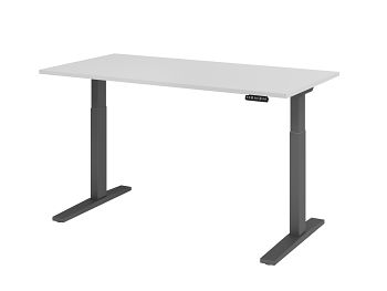 Sitz-Steh-Arbeitstisch, Dekor: Grau BxTxH: 1600 x 800 x 700-1200 mm