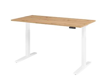 Sitz-Steh-Arbeitstisch,Dekor:Asteiche BxTxH: 1600 x 800 x 700-1200 mm