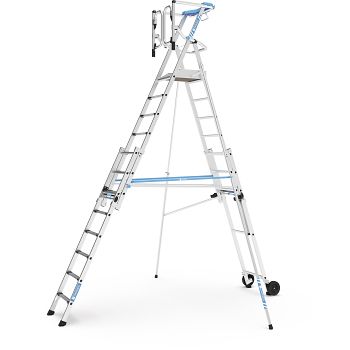 Teleskop-Plattformleiter 12 Sprossen einschl. Plattform