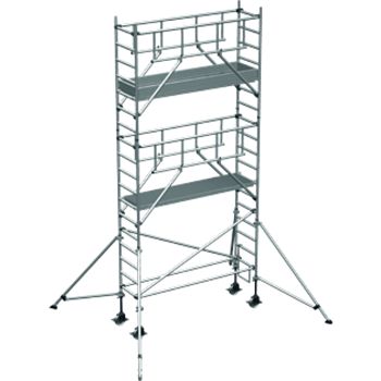 Leichtmetall-Fahrgerüst, Plattform- größe B 0,75 x L 2,50 m,AH ca. 6,45 m