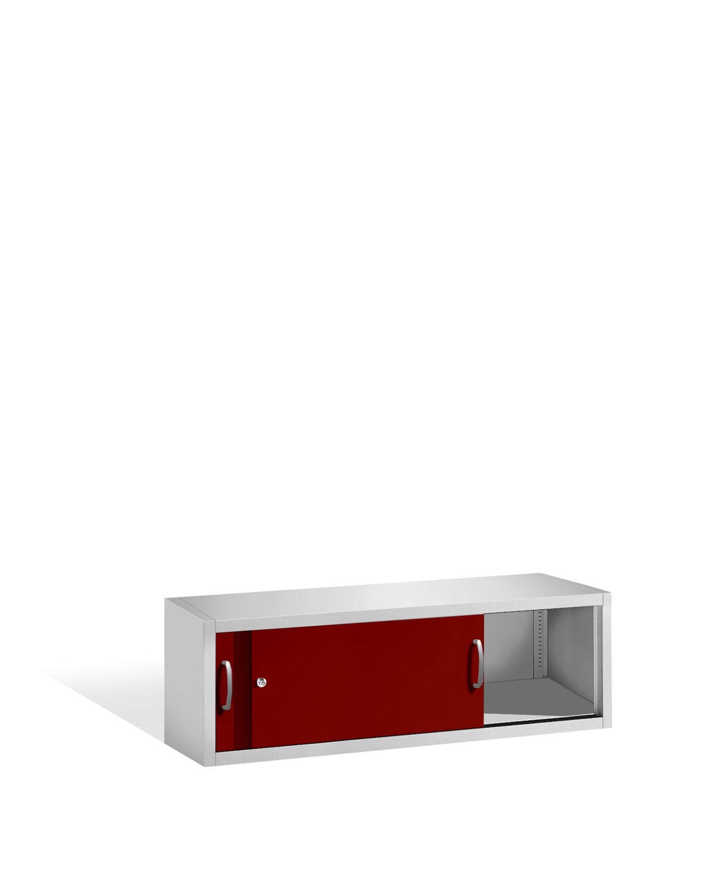 Aufsatzschrank+Mitteltrennwand 500x1600x500 lichtgr./rot-11-04876