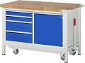 Werkbank mit absenkbarem Fahrgestell  BxTxH 1250x700x880 mm