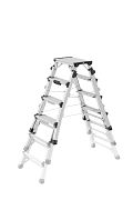 Alu-Teleskop-Doppelstufenleiter 2 x 4 , 5 oder 6 Stufen