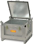 Akku-Stahlsammelbehälter, Inhalt 120 l, LxBxH 715 x 715 x 580mm