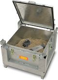 Akku-Stahlsammelbehälter, Inhalt 120 l, LxBxH 715 x 715 x 580mm