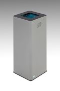 Wertstoffsammler WSG Quadro 79, silber, Aufsatz schwarzgrau RAL 7021