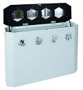 Abfallsammler sixco touchless, mit Ladegerät, 4 x 45 l, lichtgrau
