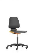 Arbeitsdrehstuhl Labsit &quot;Rollen&quot; Sitz Stoff schwarz/-schale orange