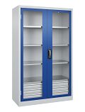 unten; Lichtgrau RAL 7035/Enzianblau RAL 5010 