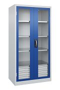 unten; Lichtgrau RAL 7035/Enzianblau RAL 5010 