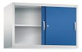 Korpus/Türen: lichtgrau/enzianblau 