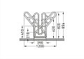 Fahrrad-Anlehnparker Mod. 4502 XBF 2-seitig,verz.,  Länge: 2160 mm